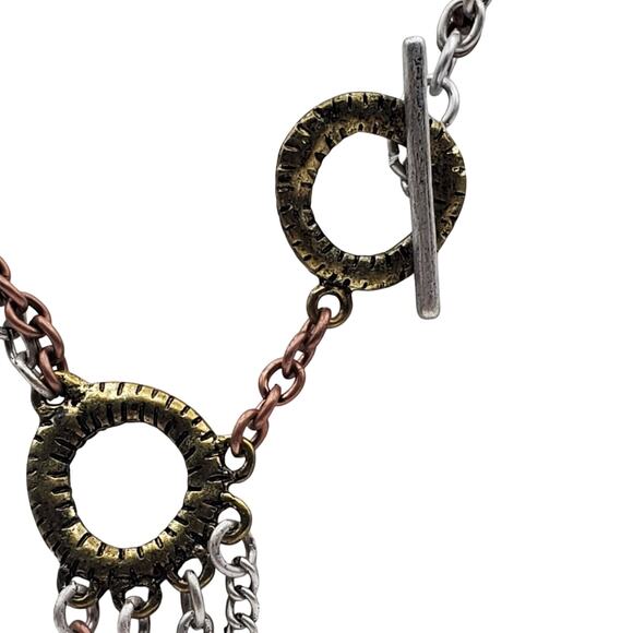 Retro Live Hope Joy Necklace Tassel Beaded Gold Silver Copper Chain Inspiration - Picture 4 of 6